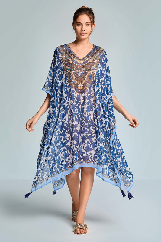 Strandponcho Tunika Blue