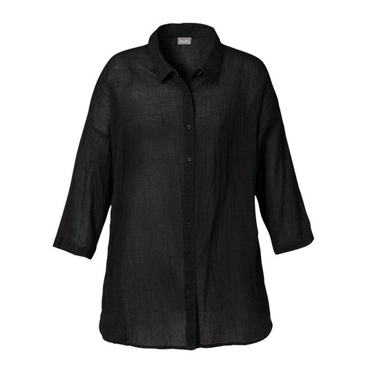 Storskjorte bomull Tilbud Black